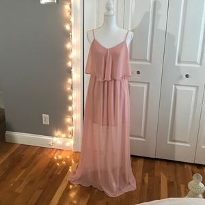 NWOT Mellow Rose Flounce Chiffon Maxi Dress